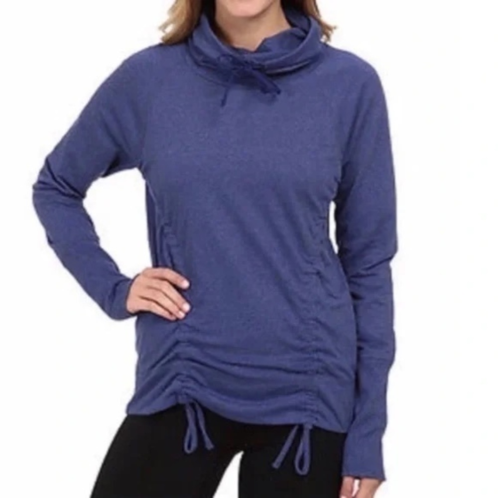 Lucy Blue Lean and Mean Cinch Pullover Funnel Neck Sweatshirt Size XS